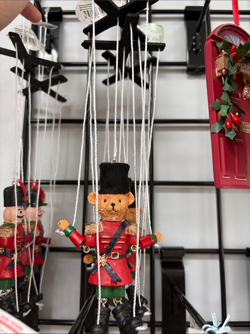 Red Nutcracker Bear Hanging Holiday Ornament